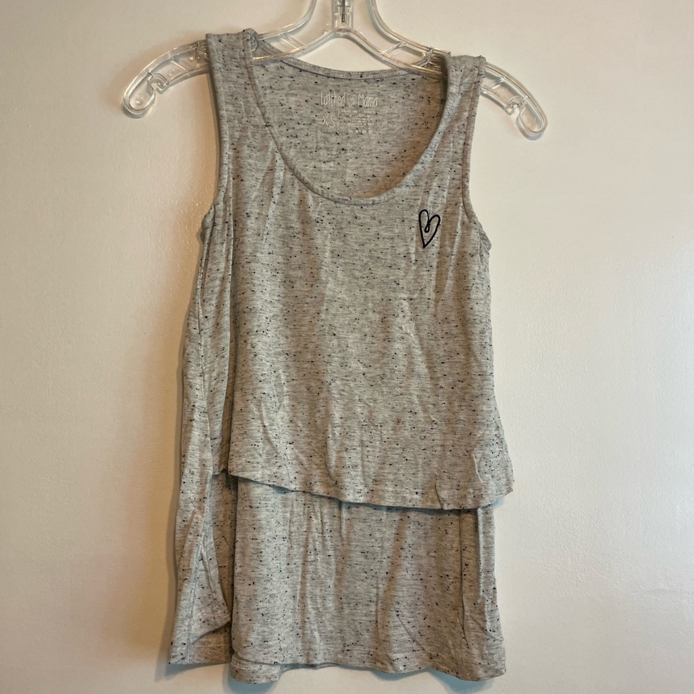 Latched Mama XS Tank gray - NURSING SHIRT